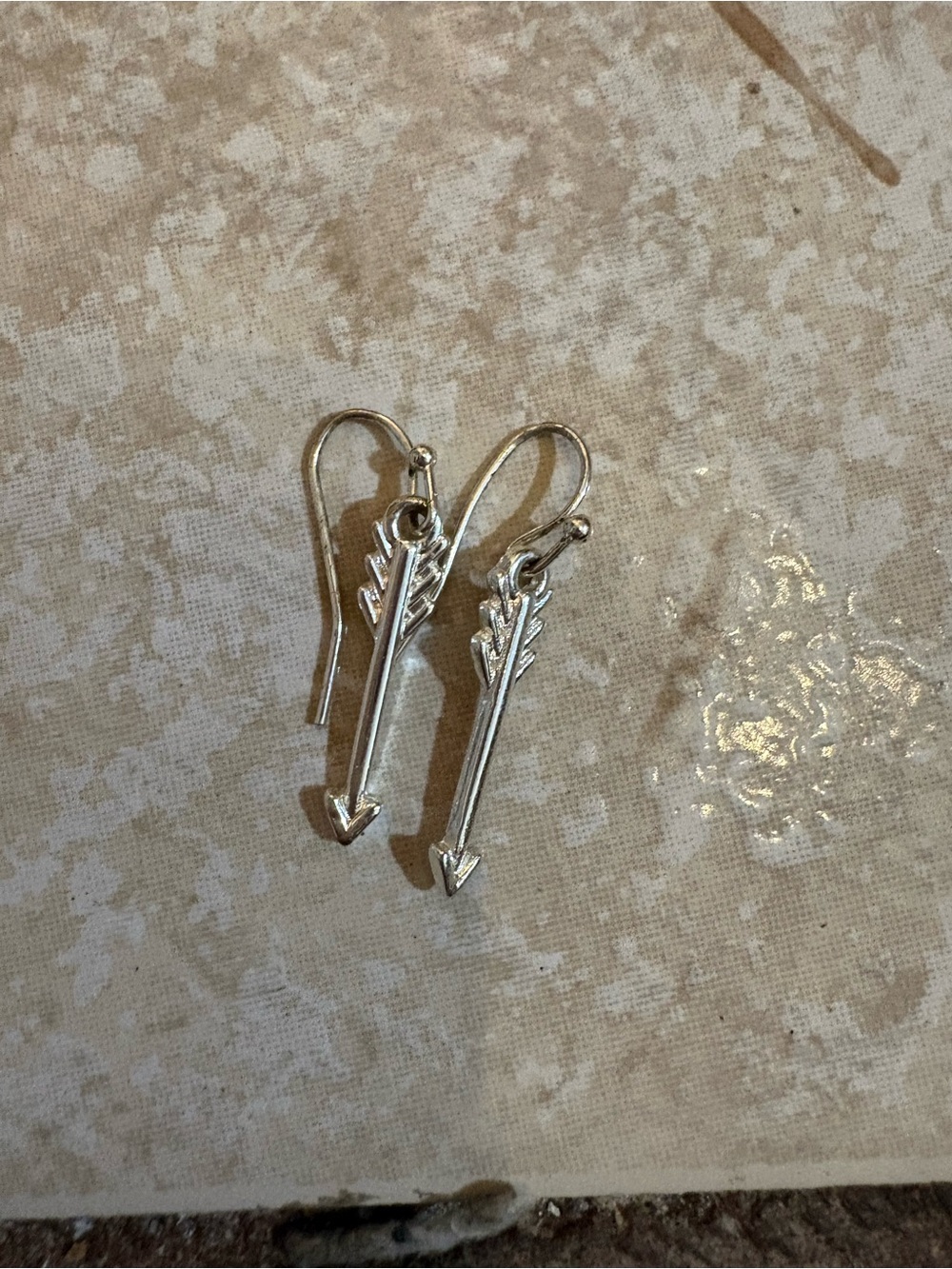 Silver Arrow Drop Earrings